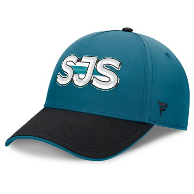 Бейсболка San Jose Sharks Fanatics Teal/Black Authentic Pro Rink Team Code