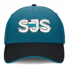 Бейсболка San Jose Sharks Fanatics Teal/Black Authentic Pro Rink Team Code