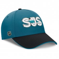 Бейсболка San Jose Sharks Fanatics Teal/Black Authentic Pro Rink Team Code