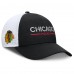 Бейсболка Chicago Blackhawks Fanatics Black/White Authentic Pro Rink Lockup