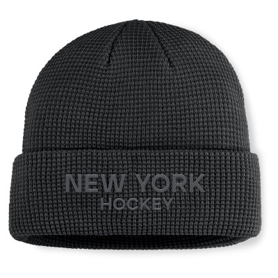 New York Rangers Fanatics Black Authentic Pro Road Cuffed Knit Hat