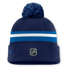 Шапка с помпоном Winnipeg Jets Fanatics Navy Authentic Pro Rink