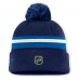 Шапка с помпоном Winnipeg Jets Fanatics Navy Authentic Pro Rink
