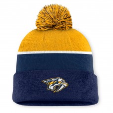 Шапка с помпоном Nashville Predators Fanatics Navy Authentic Pro Rink