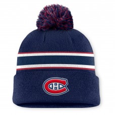 Шапка с помпоном Montreal Canadiens Fanatics Navy Authentic Pro Rink