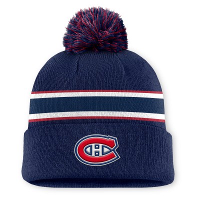 Шапка с помпоном Montreal Canadiens Fanatics Navy Authentic Pro Rink