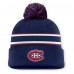 Шапка с помпоном Montreal Canadiens Fanatics Navy Authentic Pro Rink