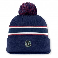 Шапка с помпоном Montreal Canadiens Fanatics Navy Authentic Pro Rink