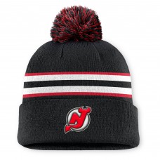 Шапка с помпоном New Jersey Devils Fanatics Black Authentic Pro Rink