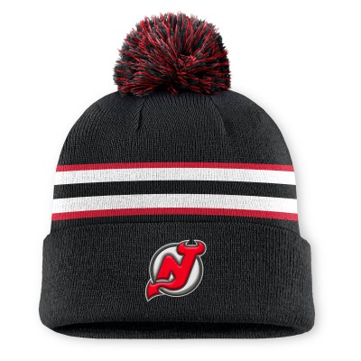 Шапка с помпоном New Jersey Devils Fanatics Black Authentic Pro Rink