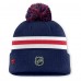 Шапка с помпоном New York Rangers Fanatics Navy Authentic Pro Rink