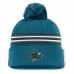 Шапка с помпоном San Jose Sharks Fanatics Teal Authentic Pro Rink