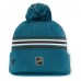Шапка с помпоном San Jose Sharks Fanatics Teal Authentic Pro Rink