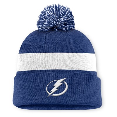 Шапка с помпоном Tampa Bay Lightning Fanatics Blue Authentic Pro Rink