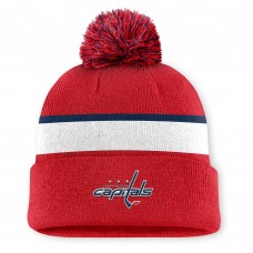 Шапка с помпоном Washington Capitals Fanatics Red Authentic Pro Rink