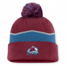 Шапка с помпоном Colorado Avalanche Fanatics Burgundy Authentic Pro Rink