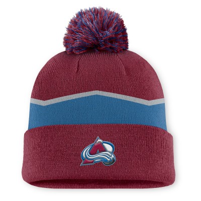 Шапка с помпоном Colorado Avalanche Fanatics Burgundy Authentic Pro Rink