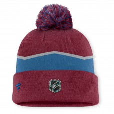 Шапка с помпоном Colorado Avalanche Fanatics Burgundy Authentic Pro Rink