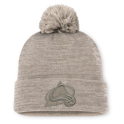 Шапка с помпоном Colorado Avalanche Fanatics Tan Authentic Pro Road