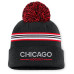 Женская шапка с помпоном Chicago Blackhawks Fanatics Black Authentic Pro Rink Cuffed