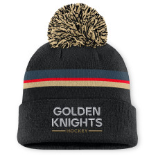 Женская шапка с помпоном Vegas Golden Knights Fanatics Black Authentic Pro Rink Cuffed