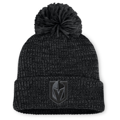 Женская шапка с помпоном Vegas Golden Knights Fanatics Black Authentic Pro Road Cuffed