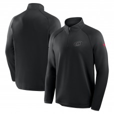Carolina Hurricanes Fanatics Black Authentic Pro Tonal Rink Raglan Quarter-Zip Pullover