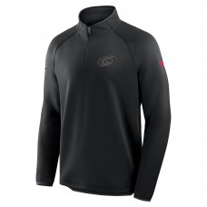 Carolina Hurricanes Fanatics Black Authentic Pro Tonal Rink Raglan Quarter-Zip Pullover
