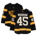Joe Morrow Boston Bruins Fanatics Authentic Practice-Used #45 Black Reebok Jersey vs. Montreal Canadiens on January 1, 2016 - NHL Winter Classic - Worn During Warm-Ups