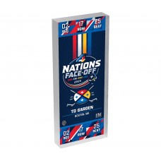 Highland Mint 2025 4 Nations Face-Off Boston Ticket 2.5 x 6 3D Acrylic Blockart