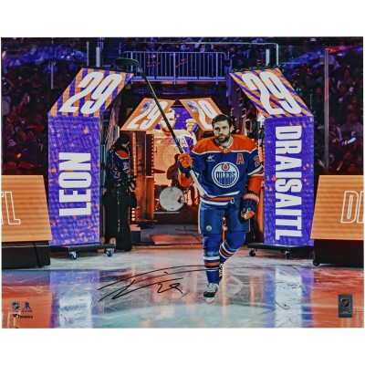 Leon Draisaitl Edmonton Oilers Autographed Fanatics Authentic 16 x 20 Pregame Salute Photograph