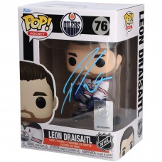 Leon Draisaitl Edmonton Oilers Autographed Fanatics Authentic White Jersey Funko Pop! Vinyl Figure