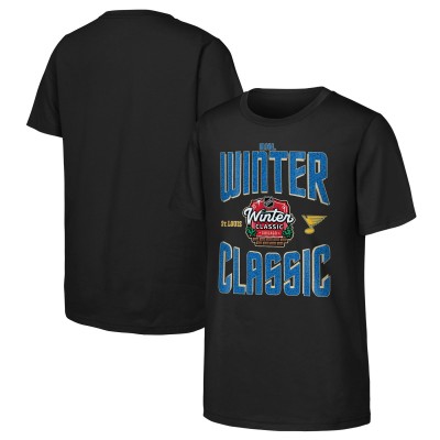 Подростковая St. Louis Blues Black 2025 NHL Winter Classic Game Day T-Shirt