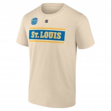 Футболка Robert Thomas St. Louis Blues Fanatics 2025 NHL Winter Classic Authentic Stack Name & Number - Cream