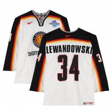 Eduard Lewandowski Team Germany Fanatics Authentic Game-Used #34 White Nike Jersey from the 2004 World Cup of Hockey