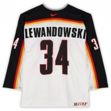 Eduard Lewandowski Team Germany Fanatics Authentic Game-Used #34 White Nike Jersey from the 2004 World Cup of Hockey