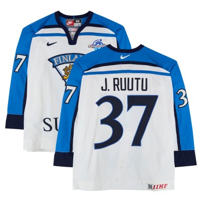 Jarkko Ruutu Team Finland Fanatics Authentic Game-Used #37 White Nike Jersey from the 2004 World Cup of Hockey