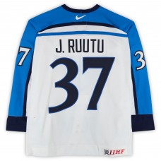 Jarkko Ruutu Team Finland Fanatics Authentic Game-Used #37 White Nike Jersey from the 2004 World Cup of Hockey