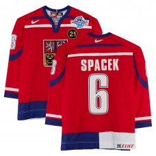 Jaroslav Špaček Team Czech Republic Fanatics Authentic Game-Used #6 Red Nike Jersey from the 2004 World Cup of Hockey