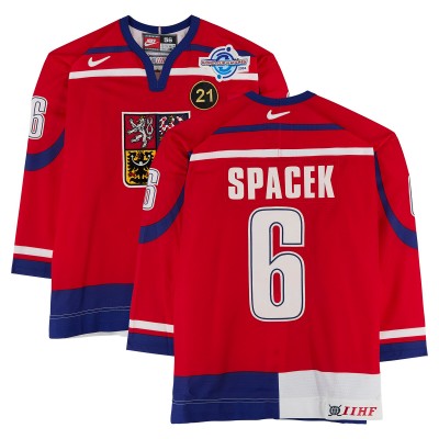 Jaroslav Špaček Team Czech Republic Fanatics Authentic Game-Used #6 Red Nike Jersey from the 2004 World Cup of Hockey