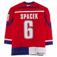 Jaroslav Špaček Team Czech Republic Fanatics Authentic Game-Used #6 Red Nike Jersey from the 2004 World Cup of Hockey