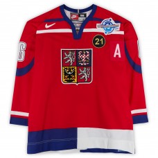 Jaroslav Špaček Team Czech Republic Fanatics Authentic Game-Used #6 Red Nike Jersey from the 2004 World Cup of Hockey