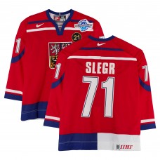 Jiří Šlégr Team Czech Republic Fanatics Authentic Game-Used #71 Red Nike Jersey from the 2004 World Cup of Hockey