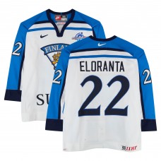 Mikko Eloranta Team Finland Fanatics Authentic Game-Used #22 White Nike Jersey from the 2004 World Cup of Hockey