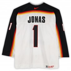 Oliver Jonas Team Germany Fanatics Authentic Game-Used #1 White Nike Jersey from the 2004 World Cup of Hockey