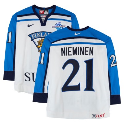 Ville Nieminen Team Finland Fanatics Authentic Game-Used #21 White Nike Jersey from the 2004 World Cup of Hockey