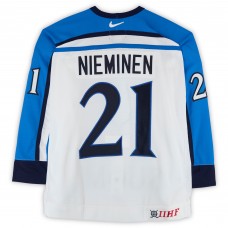 Ville Nieminen Team Finland Fanatics Authentic Game-Used #21 White Nike Jersey from the 2004 World Cup of Hockey
