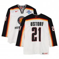 Stefan Ustorf Team Germany Fanatics Authentic Game-Used #21 White Nike Jersey from the 2004 World Cup of Hockey
