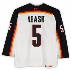 Robert Leask Team Germany Fanatics Authentic Game-Used #5 White Nike Jersey from the 2004 World Cup of Hockey