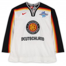Robert Leask Team Germany Fanatics Authentic Game-Used #5 White Nike Jersey from the 2004 World Cup of Hockey